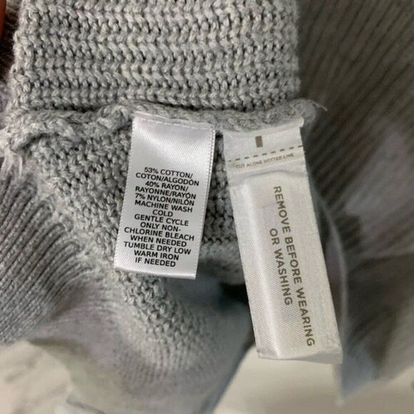 LOFT sweater womens grey cable knit sweater xsmall - Picture 6 of 6